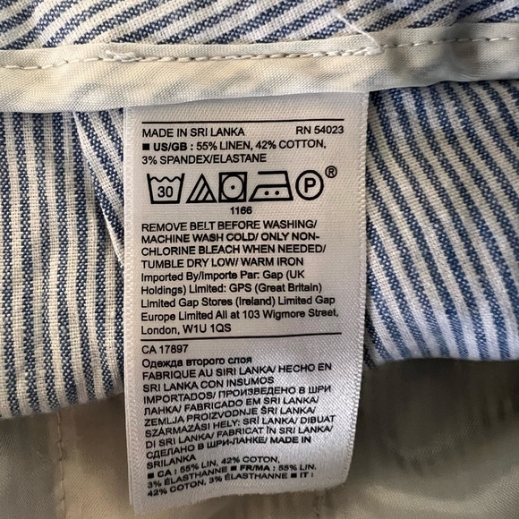 Banana Republic Wide Flare Cotton and Linen Striped Pant - Picture 4 of 6